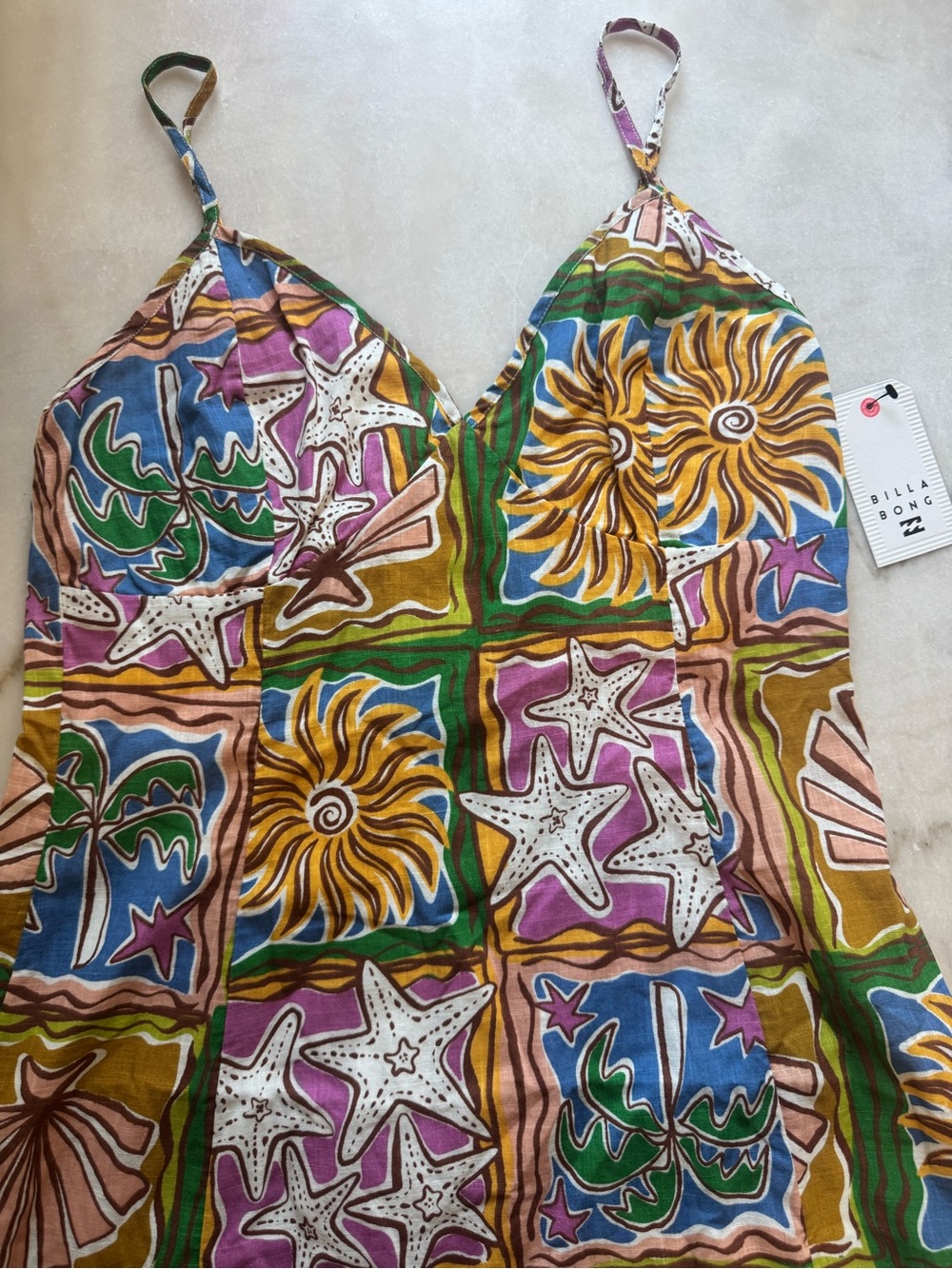 Billabong Multicolor Starfish & Sun Maxi Dress